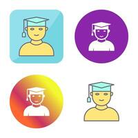 Unique Male Graduate Vector Icon