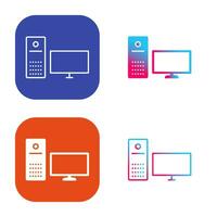 icono de vector de computadora único