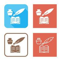 Unique Quill and Book Vector Icon