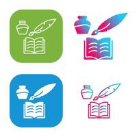 Unique Quill and Book Vector Icon