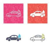 coche único en icono de vector de fuego