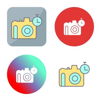 temporizador único en el icono de vector de cámara