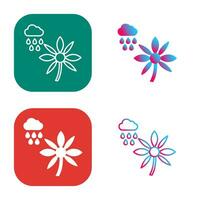 Flower with rain Vector Icon