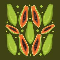 Fresh papaya fruit vector illustration for graphic design and decorative element