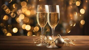 As the season sparkles with joy these champagn vector art generated by Ai photo