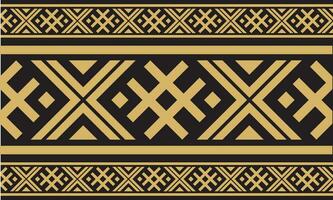 Vector golden color seamless Belarusian national ornament. Ethnic endless black border, Slavic peoples frame