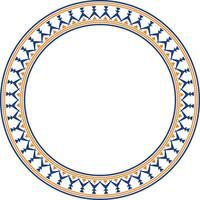 Vector colored round Yakut ornament. Endless circle, border, frame of the northern peoples of the Far East