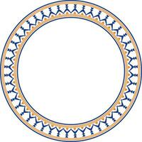 Vector colored round Yakut ornament. Endless circle, border, frame of the northern peoples of the Far East