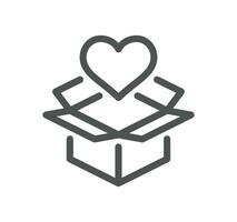 Friendship and charity related icon outline and linear vector. vector