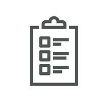 Clipboard related icon outline and linear vector. vector