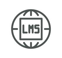 Learning management system related icon outline and linear vector. vector