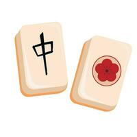 Mahjong or majiang. Chinese gambling game. Dice. Vector stock illustration. Isolated on a white background.