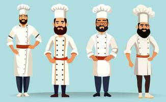 Chef collection flat illustration vector