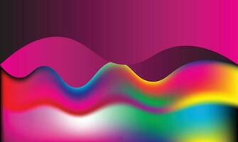 Beautiful wavy rainbow fluid gradient background. Colorful abstract liquid 3d shapes. Futuristic design wallpaper for banner, poster, cover, flyer, presentation, advertising, landing page vector