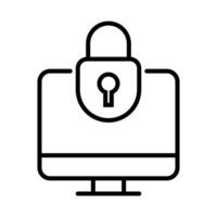 cyber security icon in line style vector