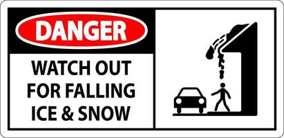 Danger Sign Watch Out For Falling Ice And Snow vector