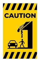 Caution Falling Snow Sign Falling Ice vector