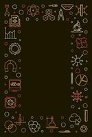 STEM Science, Technology, Engineering, mathematics line banner. Education linear illustration vector