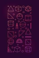 Geometry and Trigonometry concept vertical colorful banner - Mathematics vector illustration with geometric shapes