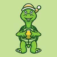 Turtle Gold Ball Cartoon Illustration vector