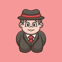 Mafia Boss Cartoon Illustration vector