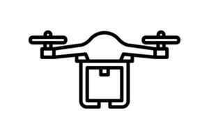 Delivery Drone Icon. Icon related to Delivery. suitable for web site, app, user interfaces, printable etc. Line icon style. Simple vector design editable