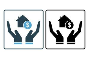 asset icon. icon related to investments and financial concepts. Solid icon style. Simple vector design editable