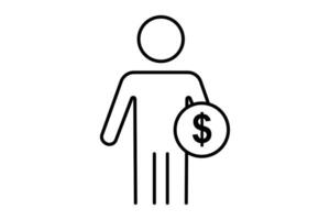 investor icon. icon related to investments and financial concepts. Line icon style. Simple vector design editable