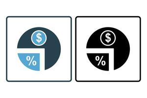 dividend icon. icon related to investments and financial concepts. Solid icon style. Simple vector design editable