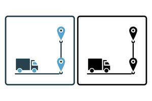 Route Delivery Icon. Icon related to Delivery. suitable for web site, app, user interfaces, printable etc. Solid icon style. Simple vector design editable