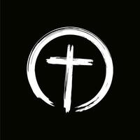 Christian cross abstract symbol vector