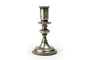 Metal vintage candlestick isolated on white. Generate Ai photo