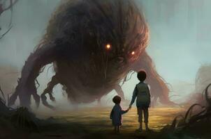 Monsters children fantasy. Generate Ai photo