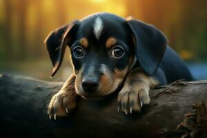 Playful Cute puppy dog. Generate Ai photo