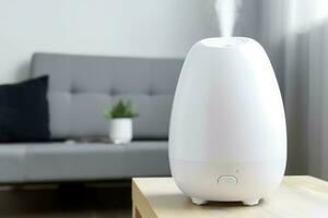 Modern air home humidifier at living room. Generate Ai photo