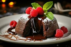 Indulgent Lava cake. Generate Ai photo