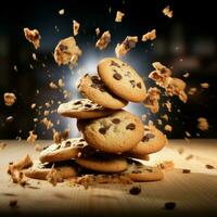 Chocolate chip cookies. Generate Ai photo