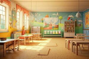 Welcoming Classroom preschool. Generate Ai photo