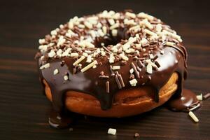 tentador chocolate rosquilla. generar ai foto