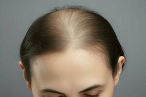 Baldness head scalp problem. Generate ai photo