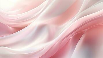 Abstract White and Pink Textile Transparent Fabric, soft Light Background for Beauty Products photo