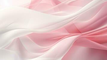 Abstract White and Pink Textile Transparent Fabric, soft Light Background for Beauty Products photo