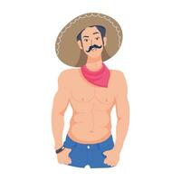 Trendy Mexican Cowboy vector