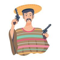 Trendy Sombrero Weapon vector