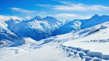 Beautiful winter mountains landscape AI Generated photo