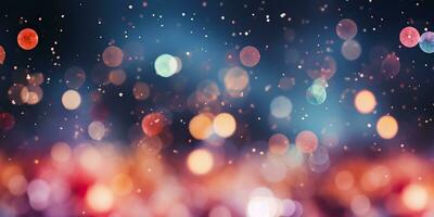 Abstract bokeh background. Festive Christmas and New Year background AI Generated photo