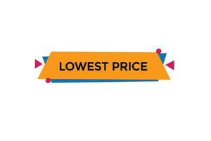 new lowest price website, click button, level, sign, speech, bubble  banner, vector