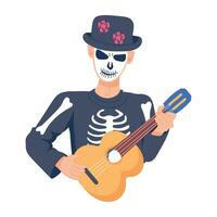 Trendy Skull Playing vector