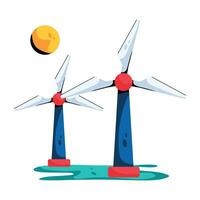 Trendy Wind Turbines vector