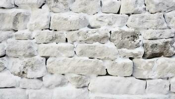 White stone wall texture background. AI Generated. photo